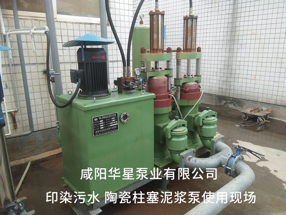 印染污水處理壓濾機專(zhuān)用泵使用現場(chǎng)